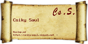 Csiky Saul névjegykártya